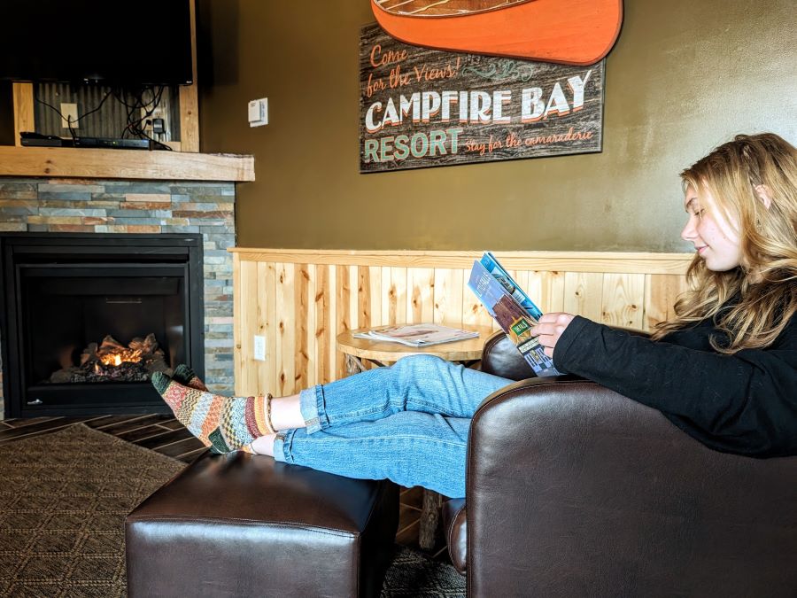 Your more time to relax and read by the fire while on spring break at the lake