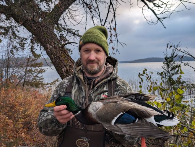 You can hunt ducks like this mallard on Fish Trap Lake