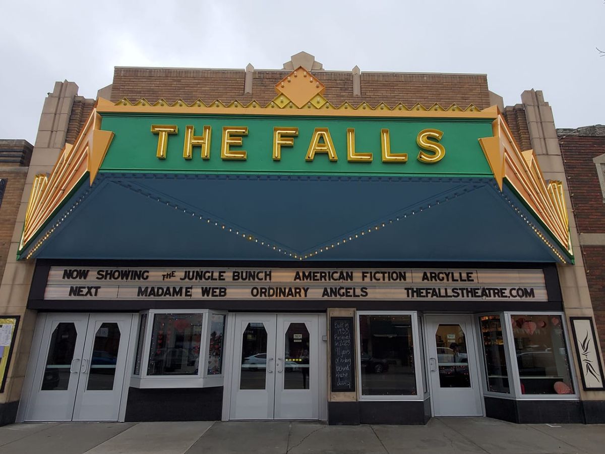 Iconic movie theatre in downtown Little Falls, MN