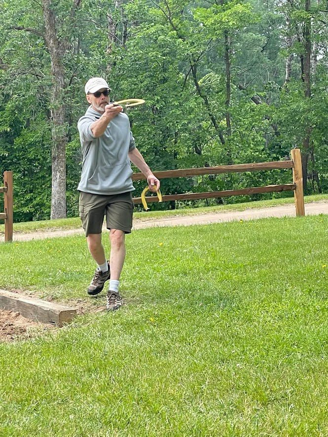Horseshoes is one of the fun summer activities available at Campfire Bay Resort