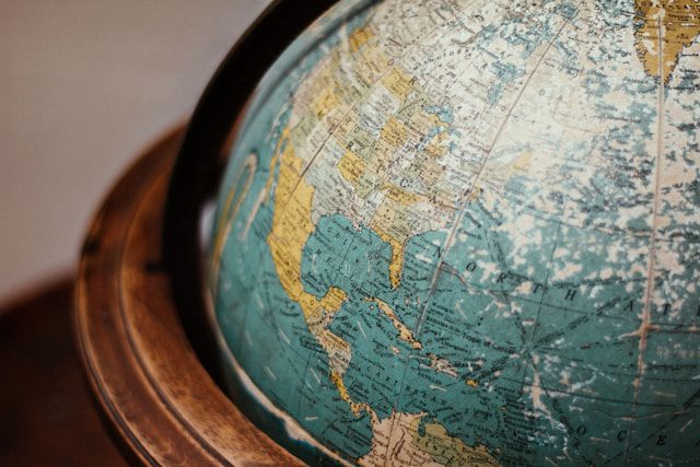 image of north america on a globe